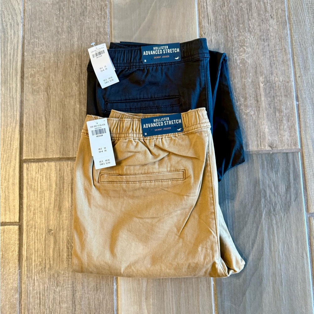 Hollister Skinny Joggers - Black and Khaki
